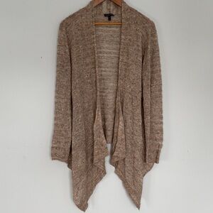 Eileen Fisher Tan Open-Front Alpaca Wool Cardigan
